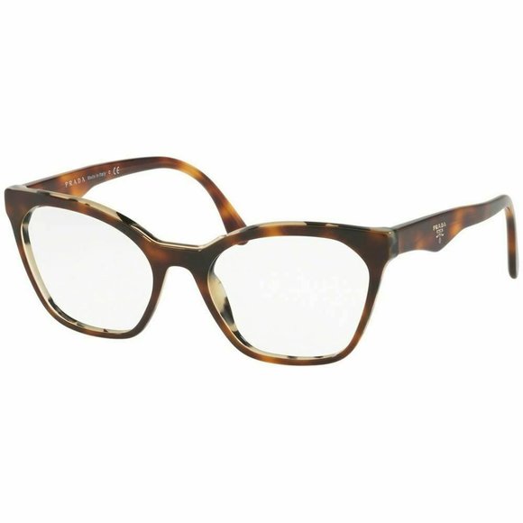 Prada Cat Eye Eyeglasses Havana/White W/De… - Picture 1 of 5